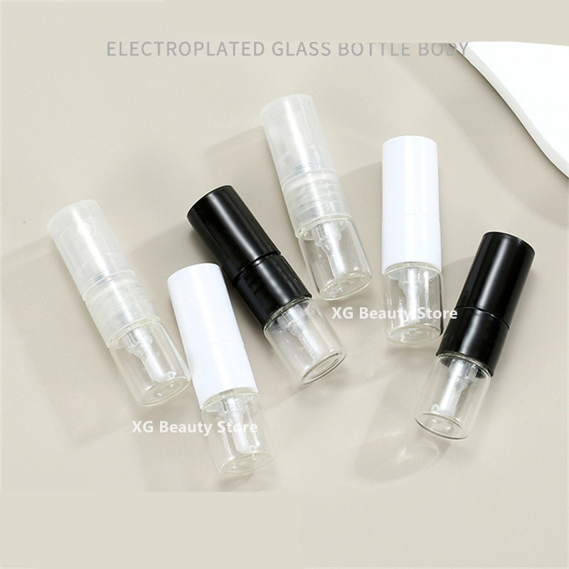 Perfume Fragrance Bulk - バルク 5/50/100/200 個 1ML 黒ガラススプレーボトル香水サンプルディスペンサー ポンプ付き旅行用詰め替え可能なフレグランスボトル