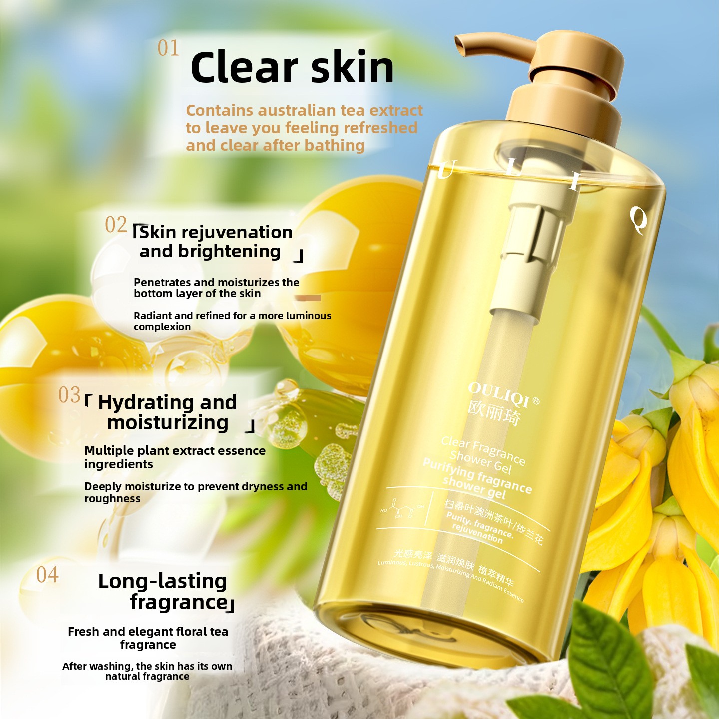 フルーツ酸ニコチンアミド配合の香水タイプのシャワージェル。持 - Perfume Fragrance Shower Gel のレビューと価格