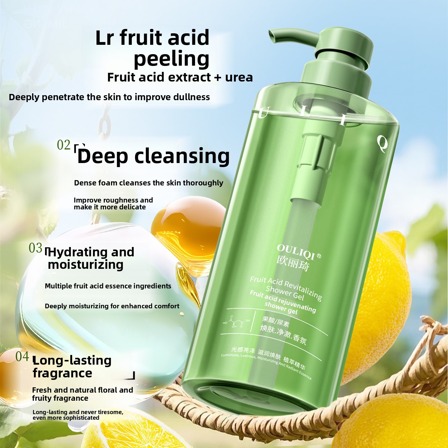 フルーツ酸ニコチンアミド配合の香水タイプのシャワージェル。持 - Perfume Fragrance Shower Gel のレビューと価格